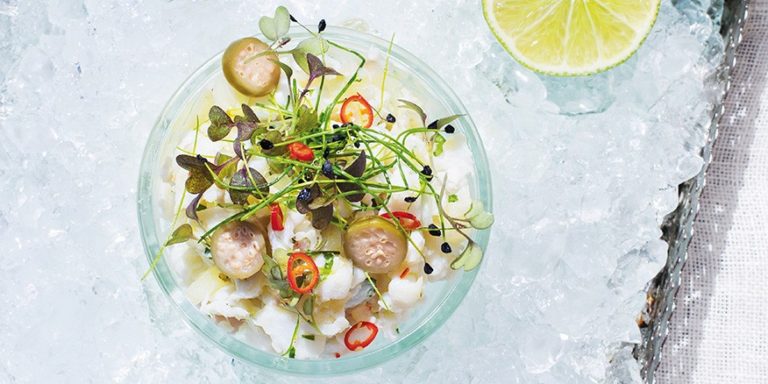 Ceviche z dorsza bałtyckiego z kaparami